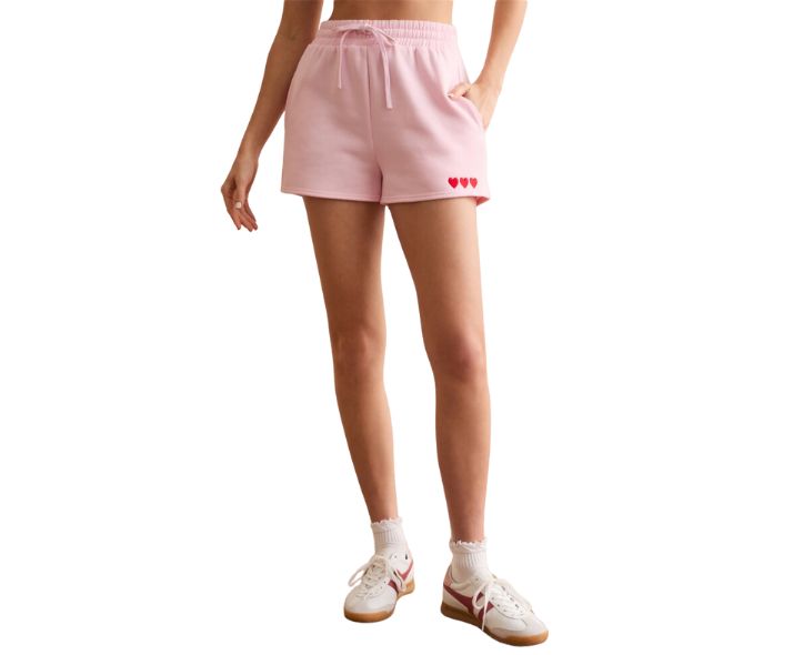 EMBROIDERED HEART SHORTS