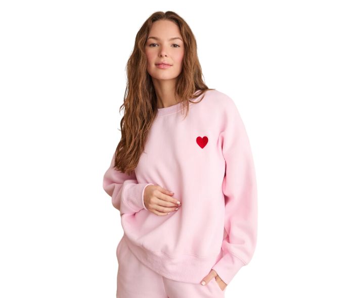 EMBROIDERED HEART SWEATSHIRT