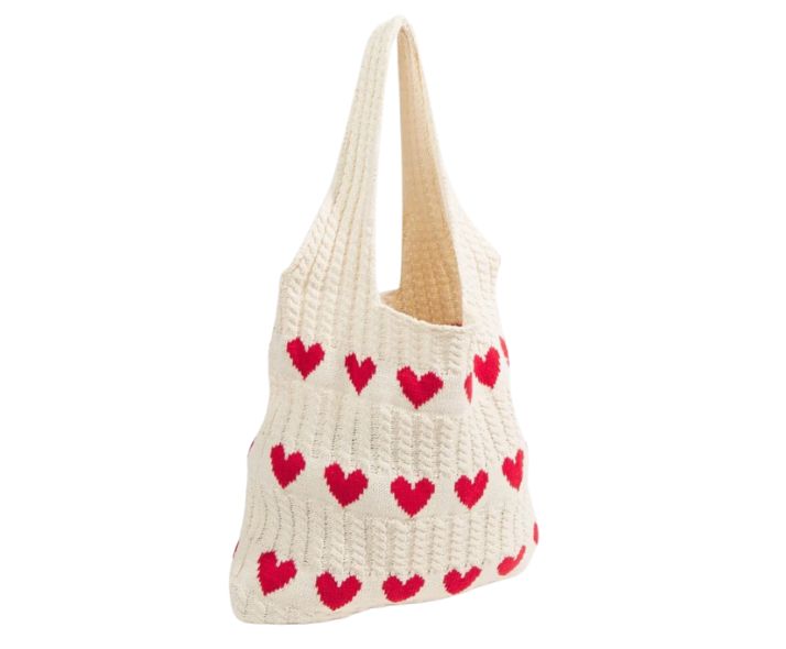 KNIT HEART BAG