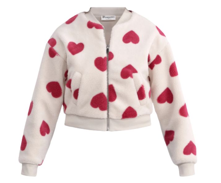 PLUSH HEART BOMBER JACKET