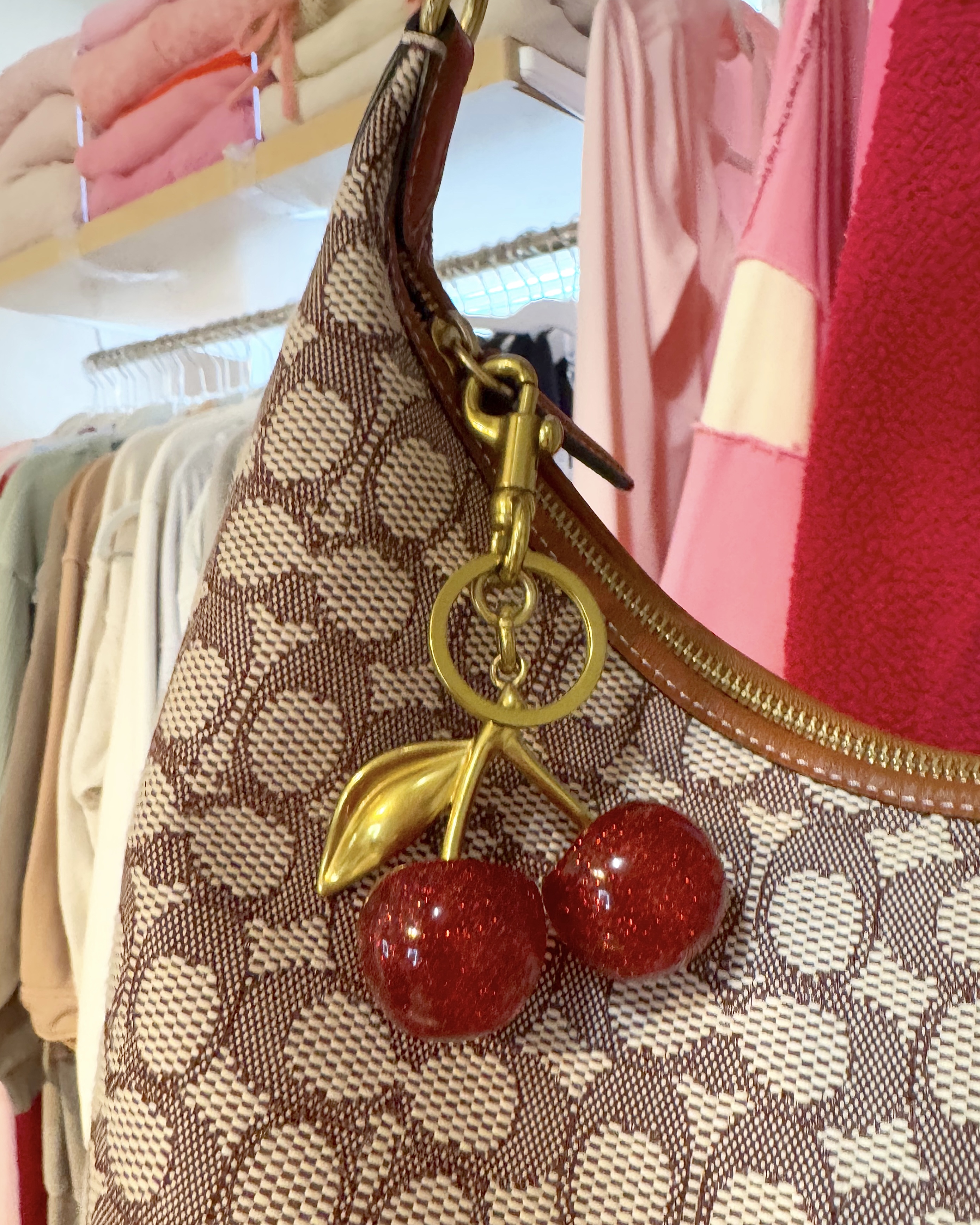 coach bag-cherry charm