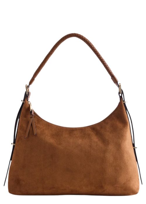FAUX SUEDE SHOULDER BAG
